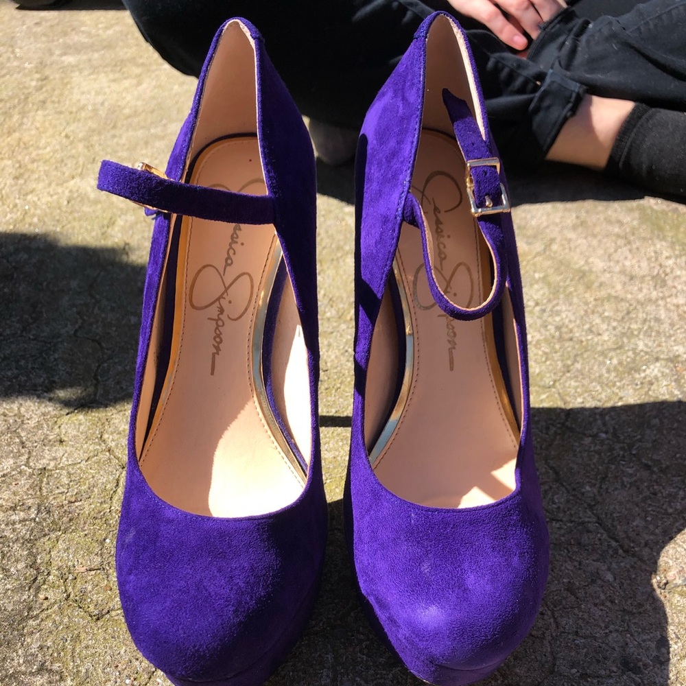 Jessica Simpson 6-inch Purple Suede Pumps